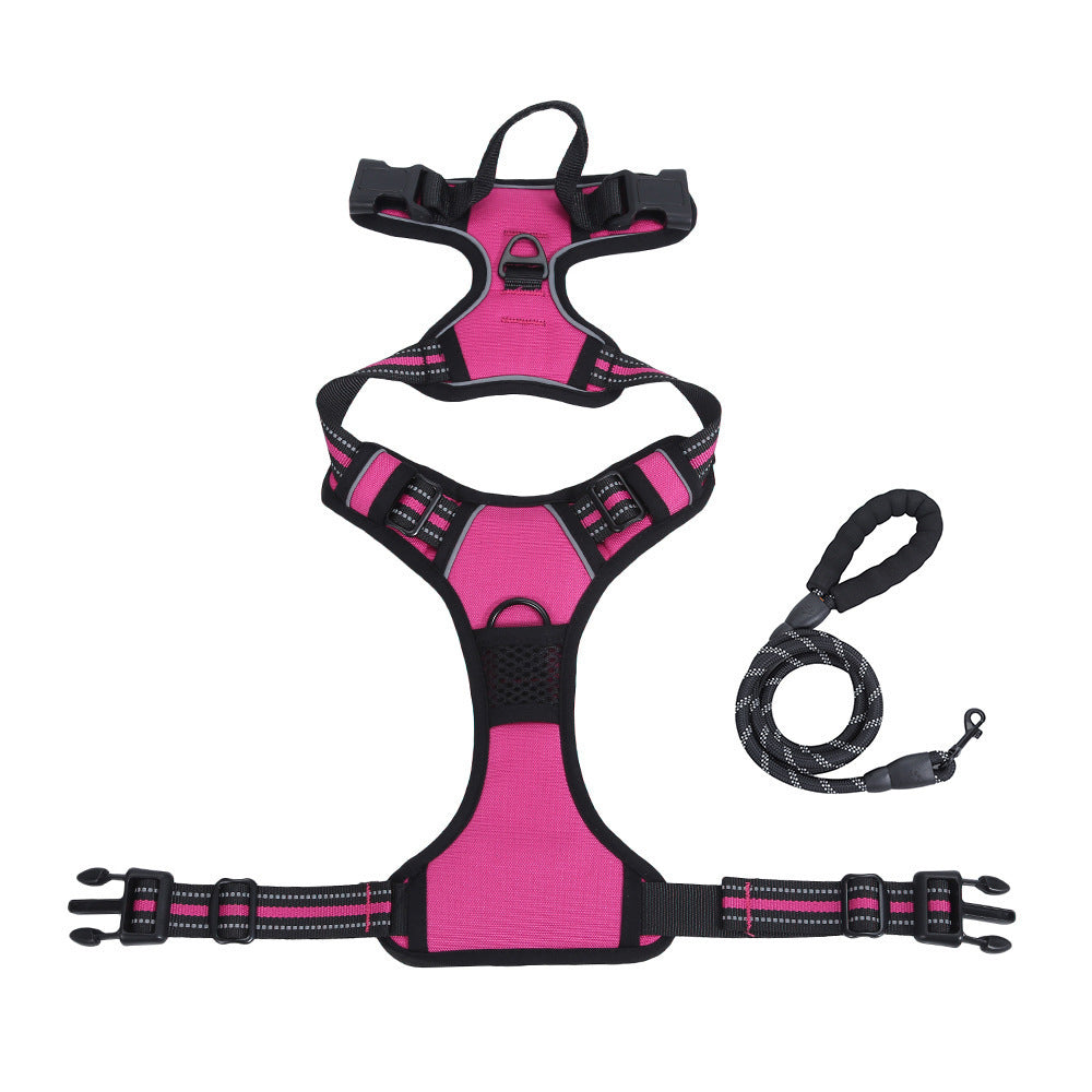 Reflective Adjustable Dog Chest Harness with Leash